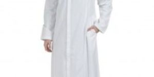 White Cotton Self Thobe