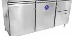 STAINLESS STEEL HORIZONTAL REFRIGERATOR & FREEZER WITH TABLE TOP