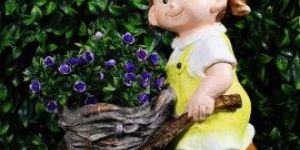 Wonderland Girl Pushing Trolley with Pot