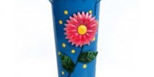Wonderland Metal Hand Painted Flower Vase Buckets