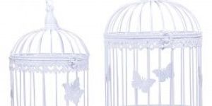 Wonderland White Birdcage Set of 2