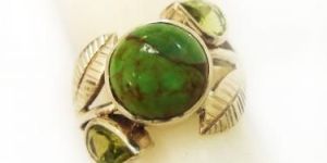 TURQUISE PERIDOT 92.5 SILVER RING