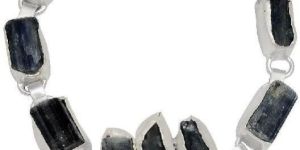 Quality Jewelry White Gold Plated 110.00 Carat Kyanite Bracelet