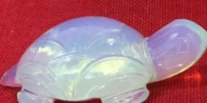Gemstone Opal Opalite Carved Tortoise Figurine