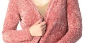 Wool Knitted Dusty Rose Cardigan for Women