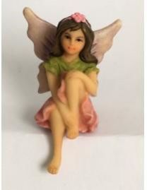 Wonderlnad Miniature Fairy Garden Resin Sitting Fairy in Green Statue