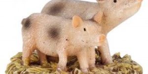 Wonderlnad Miniature Fairy Garden Two Piggy Statue