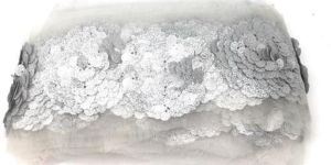 Silver Sequin Border Lace