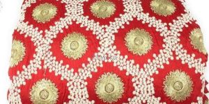 Taffeta Embroidered Fabric Material