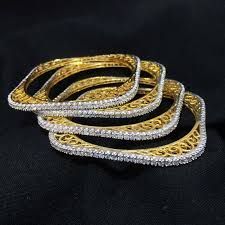 Square American Diamond Bangles