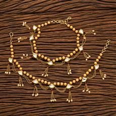 Kundan Classic Payal with Gold Plating