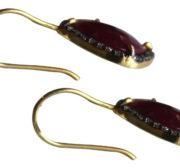 Victorian Style Diamond Ruby Gemstone Earring