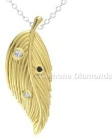 White Diamond Feather Pendant