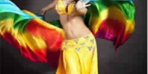 Yard Belly Dance Silk Veil Rainbow