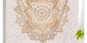WHITE GOLD PASSION OMBRE MANDALA TAPESTRY