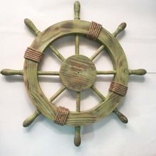 Nautical Decoration Wooden Rope Wheel