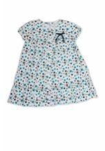 Organic Cotton Printed Girls Puff Sleeve Summer Dress