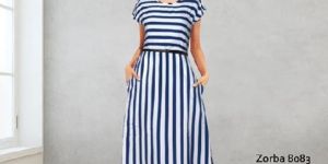 Zigzag Print Work Gown