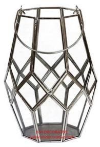 Small Silver Glass Lantern