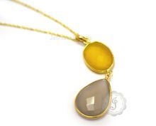 Gemstone Bezel Necklace