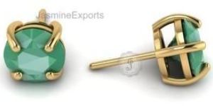 Green Onyx Gemstone Stud Earrings