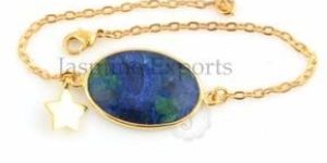 Mohave Azurite Gold Plated Silver