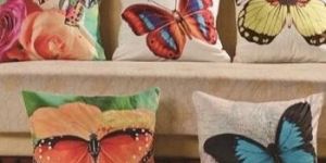 Digital Butterfly Printed Jute Cushion Covers