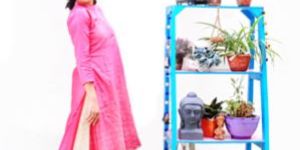 Pink Chanderi Designer Kurti