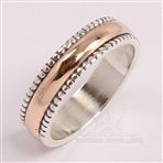 TWO TONE 5 Mm Sterling Silver Wide Band Ring
