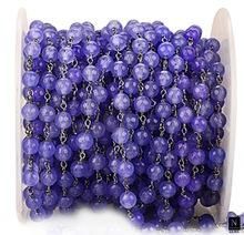 Rosary Chain Wire Wrapped Link Tanzanite Jade Rosary Beads Chain