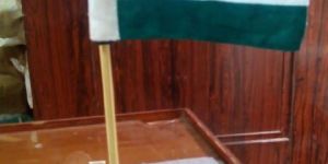 Brass Medium Round Stand Khadi Flag in Single Rod