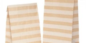 Striped Brown Kraft Paper Bags