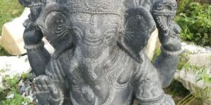 Black Granite Sitting Ganesh