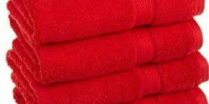 Red Cotton Bath Towel