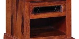 Solid Wood Bed Side Table in Honey Oak Finish