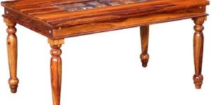 Wood Six Seater Dining Set in Honey Oak Finish