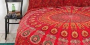 Red Mandala Quilt Cover Bohemian Duvet Cover