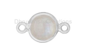 Sterling 925 Silver Rainbow Moonstone Connector