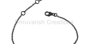 White Zircon Rhodium Plated 925 Sterling Silver Chain Bracelet