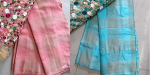 Fancy Tissue Linen Sarees