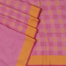 Simple Linen Checkered Sarees
