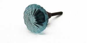 Blue Glass Flower Cabinet Knobs Drawer Pulls Handles Hardware