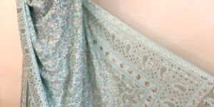 Sea Green Chikankari Lehenga Set with Gota Patti Work