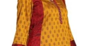 Lumiere Yellow Raw Silk Short Tunic Top