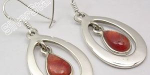 925 Sterling Silver Real SUNSTONE Dangle Earrings