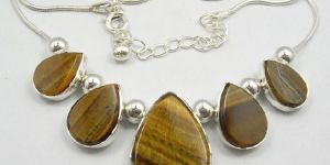 925 Sterling Silver TIGER'S EYE Necklace