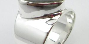 SOLID STERLING SILVER GRAY AGATE RING