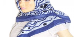 WAVE DESIGN COTTON SCARF