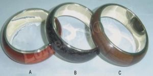WOODEN BANGLE WITH BRASS