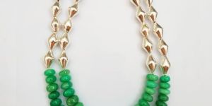 Green Chrysoprase Necklace with Silver
